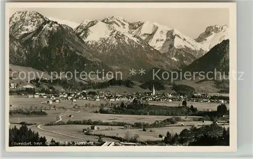 AK / Ansichtskarte Oberstdorf Blick vom Jaegersberg Alpenpanorama Kat. Oberstdorf