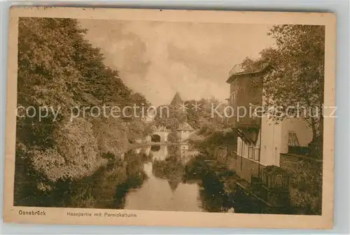 AK / Ansichtskarte Osnabrueck Hasepartie mit Pernickelturm Kat. Osnabrueck