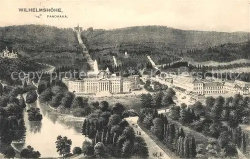 AK / Ansichtskarte Wilhelmshoehe Kassel Panorama aus der Vogelperspektive Litho Kat. Kassel