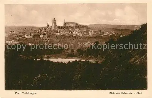 AK / Ansichtskarte Bad Wildungen Panorama Blick vom Helenental zur Stadt Kat. Bad Wildungen