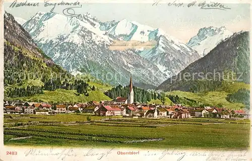 Oberstdorf Gesamtansicht mit Alpenpanorama Kat. Oberstdorf