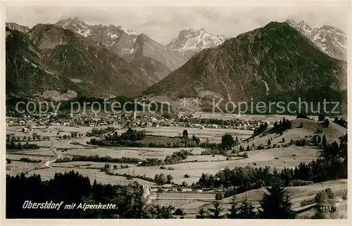 Oberstdorf Gesamtansicht mit Alpenkette Kat. Oberstdorf