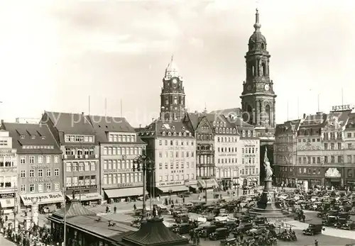 AK / Ansichtskarte Dresden Altmarkt Siegerdenkmal Kreuzkirche Kat. Dresden Elbe