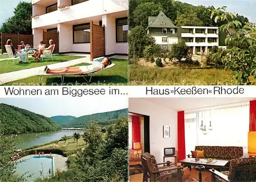 AK / Ansichtskarte Biggesee Haus Keessen Rhode Gaestezimmer Panorama Kat. Olsberg