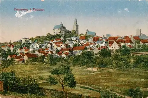 AK / Ansichtskarte Cronberg Taunus Ortsansicht mit Kirche Kat. Kronberg Taunus