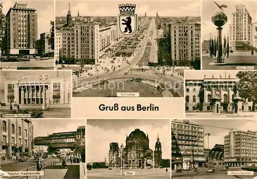 Berlin Hochhaus Stalinallee Haus Berlin Bahnhof Friedrichstrasse Dom  Kat. Berlin