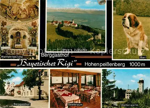 Hohenpeissenberg Wallfahrtskirche Berggasthof Bayerischer Rigi Zugspitze Bari Gaesteraum Wetterwarte Kat. Hohenpeissenberg