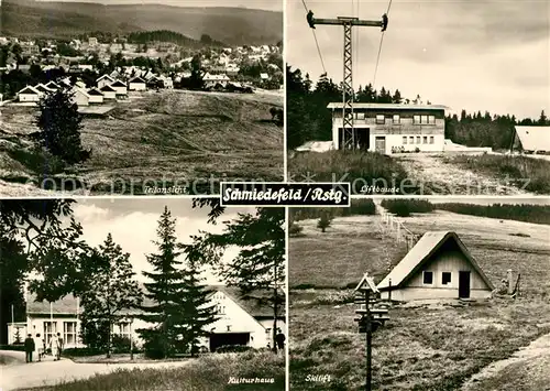 Schmiedefeld Rennsteig Liftbaude Kulturhaus Skilift Panorama Kat. Schmiedefeld Rennsteig