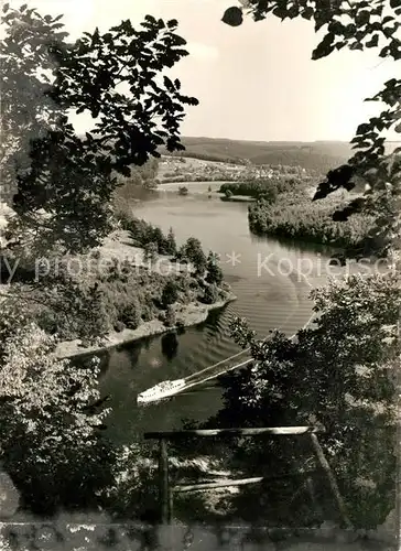 Bleilochtalsperre Stausee Blick vom Heinrichstein Kat. Schleiz