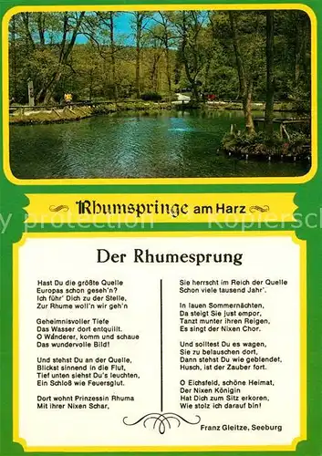 AK / Ansichtskarte Rhumspringe Rhumequelle  Kat. Rhumspringe