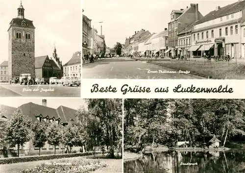 AK / Ansichtskarte Luckenwalde Platz der Jugend Leninplatz Stadtpark Ernst Thaelmann Strasse Kat. Luckenwalde