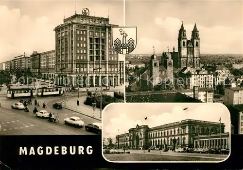 AK / Ansichtskarte Magdeburg Hauptbahnhof Dom Stadtansicht Kat. Magdeburg