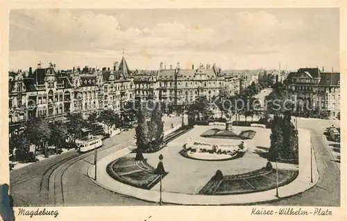 AK / Ansichtskarte Magdeburg Kaiser Wilhelm Platz Denkmal Kat. Magdeburg