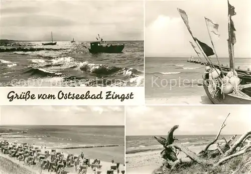 AK / Ansichtskarte Zingst Ostseebad Strand Steg Fischerboote Kat. Zingst Darss