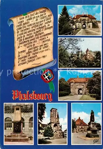 AK / Ansichtskarte Phalsbourg Porte dAllemagne Le Chateau Auberge de Jeunesse Porte de France Monument Erckmann Chatrian Kat. Phalsbourg