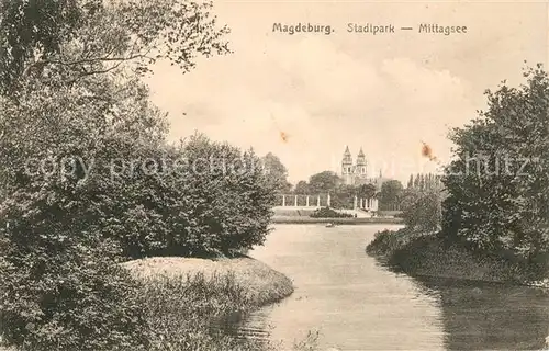 AK / Ansichtskarte Magdeburg Stadtpark Mittagsee Kat. Magdeburg