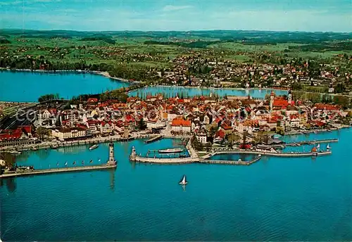 AK / Ansichtskarte Lindau Bodensee Fliegeraufnahme Kat. Lindau (Bodensee)