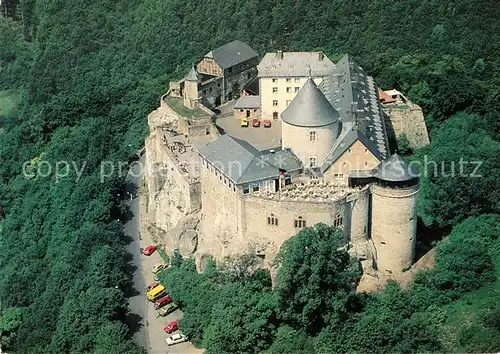 AK / Ansichtskarte Waldeck Edersee Burghotel Schloss Waldeck Fliegeraufnahme