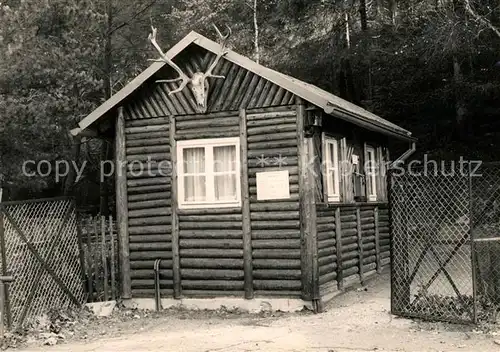 AK / Ansichtskarte Waschleithe Wildpark Eingang Blockhaus Kat. Beierfeld Erzgebirge