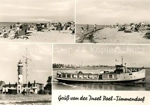 AK / Ansichtskarte Timmendorf Insel Poel Strand Leuchtturm Faehrschiff Kat. Insel Poel