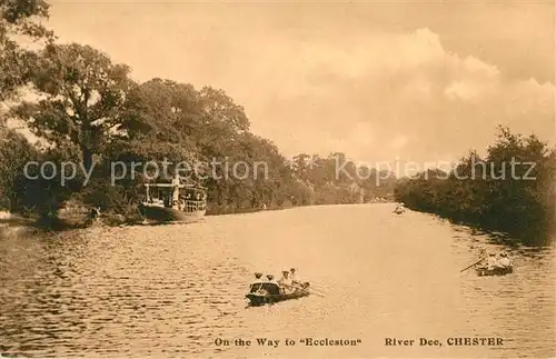 AK / Ansichtskarte Chester Cheshire River Dee Boat On the Way to "Eccleston"