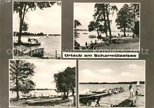 AK / Ansichtskarte Scharmuetzelsee Strand Bootsanlegestelle Kat. Bad Saarow