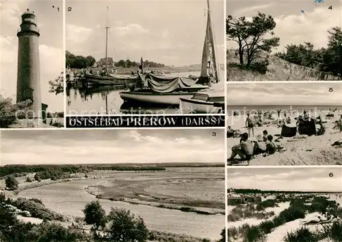 AK / Ansichtskarte Prerow Ostseebad Leuchtturm Bootshafen Strand Duenen Zeltplatz Kat. Darss