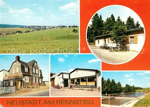 AK / Ansichtskarte Neustadt Rennsteig Panorama Waldbaude FDGB Erholungsheim Freibad Kat. Neustadt Rennsteig