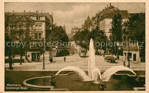 AK / Ansichtskarte Strassenbahn Mannheim Heidelberger Strasse  Kat. Strassenbahn