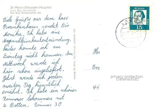 AK / Ansichtskarte Bad Rothenfelde St. Maria Elisabeth Hospital Kat. Bad Rothenfelde