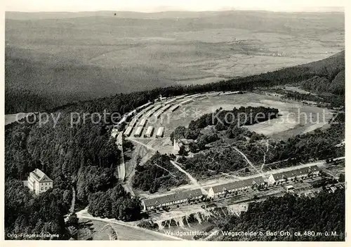 AK / Ansichtskarte Bad Orb Waldgaststaette zur Wegscheide Fliegeraufnahme Kat. Bad Orb