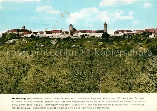 AK / Ansichtskarte Waldenburg Wuerttemberg Residenzschloss Kat. Waldenburg