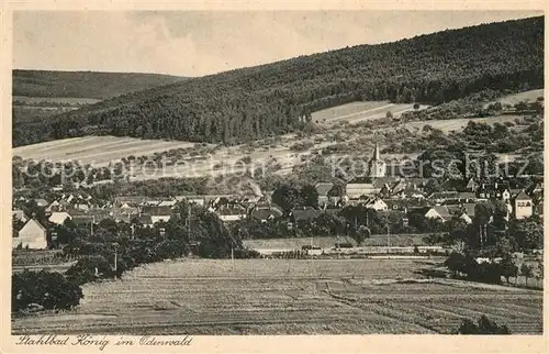 AK / Ansichtskarte Bad Koenig Odenwald Ortsansicht mit Kirche Stahlbad Landschaftspanorama Kat. Bad Koenig