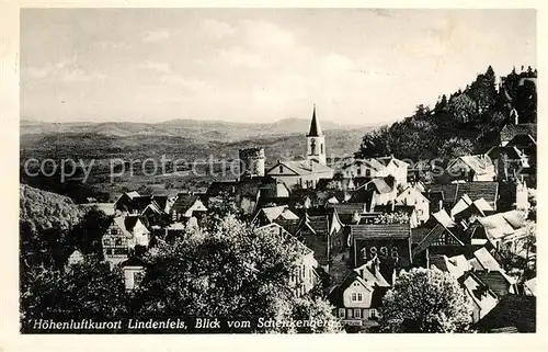 AK / Ansichtskarte Lindenfels Odenwald Panorama Blick vom Schenkenberg Kat. Lindenfels