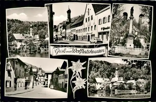 AK / Ansichtskarte Wolfratshausen Dorfmotive mit Kirche Brunnen Edelweiss Kat. Wolfratshausen