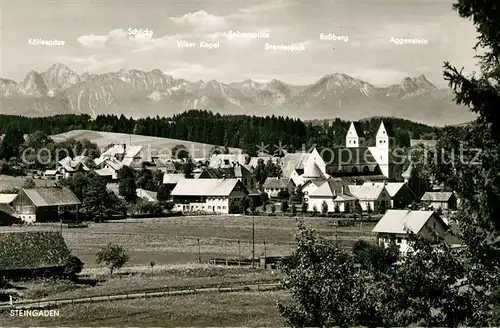 AK / Ansichtskarte Steingaden Oberbayern Panorama mit Blick zu den Alpen Kat. Steingaden