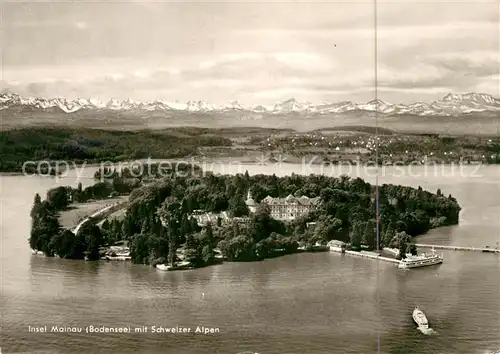 AK / Ansichtskarte Insel Mainau Fliegeraufnahme Schweizer Alpen Kat. Konstanz Bodensee