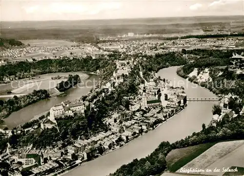 AK / Ansichtskarte Burghausen Salzach Fliegeraufnahme Kat. Burghausen