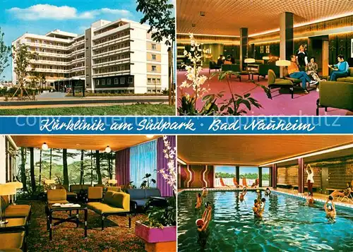 AK / Ansichtskarte Bad Nauheim Kurklinik am Suedpark Foyer Hallenbad Kat. Bad Nauheim