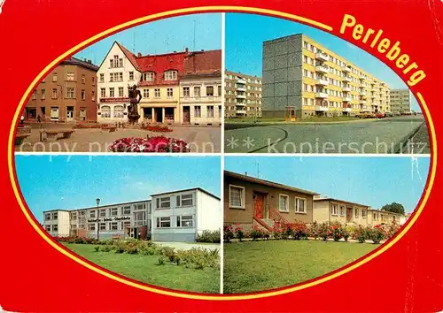 AK / Ansichtskarte Perleberg Grosser Markt Heinrich Heine Strasse Geschwister Scholl Oberschule Dergenthiner Strasse Kat. Perleberg