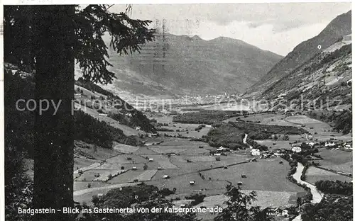 AK / Ansichtskarte Badgastein Blick ins Gasteinertal von der Kaiserpromenade Hochland Kunstdruckkarte Nr 708 Kat. Bad Gastein