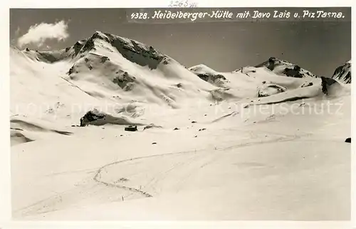 AK / Ansichtskarte Heidelberger Huette mit Davo Lais und Piz Tasna Gebirgspanorama Alpen Kat. Ischgl