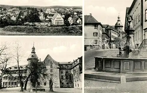 AK / Ansichtskarte Laubach Hessen Solms Laubachsche Buecherstube Schlosshof Alter Brunnen Kat. Laubach Vogelsberg