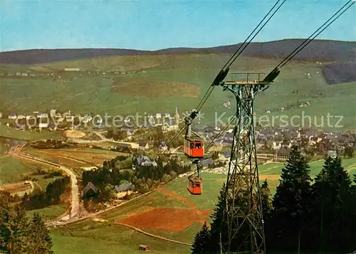 AK / Ansichtskarte Oberwiesenthal Erzgebirge Panorama Seilbahn Kat. Oberwiesenthal