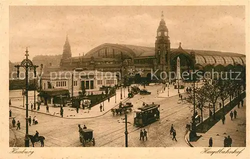 AK / Ansichtskarte Strassenbahn Hamburg Hauptbahnhof Kat. Strassenbahn