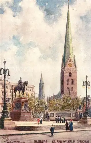 AK / Ansichtskarte Verlag Tucks Oilette Nr. 761 Hamburg Kaiser Wilhelm Denkmal Charles E. Flower  Kat. Verlage