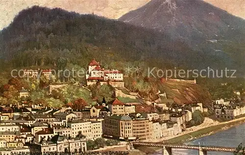 AK / Ansichtskarte Verlag Tucks Oilette Nr. 625 B Salzburg vom Moenchsberg Kapuziner  und Gaisberg Kat. Verlage