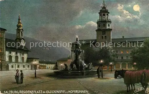 AK / Ansichtskarte Verlag Tucks Oilette Nr. 625 B Salzburg Residenzplatz Glockenspiel Hofbrunnen Kat. Verlage