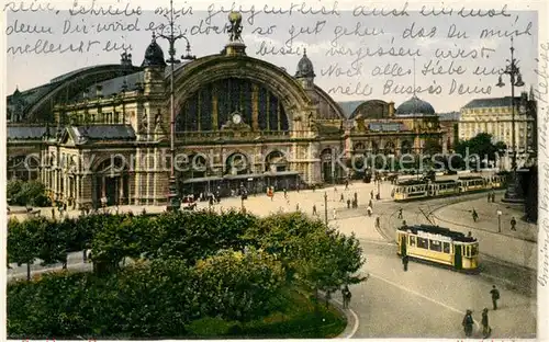 AK / Ansichtskarte Strassenbahn Frankfurt am Main Hauptbahnhof  Kat. Strassenbahn