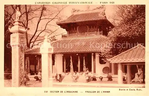 AK / Ansichtskarte Exposition Coloniale Internationale Paris 1931 Section de l Indochine Pavillon de l Annam  Kat. Expositions